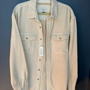 American Eagle Relaxed Fit Overshirt / Button Down Shirt – Cream